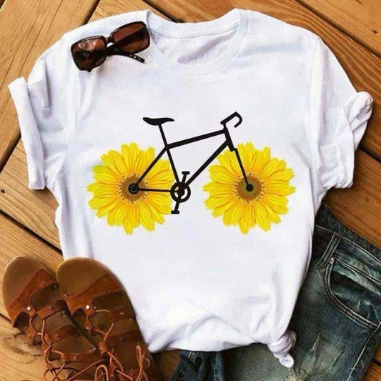 CAMISETA DAMA BICI-GIRASOL