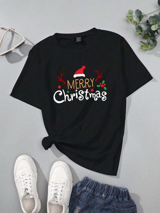 CAMISETA NEGRA NAVIDAD MERY CHRISTMAS 231301