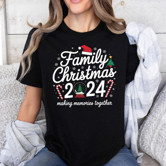 CAMISETA NEGRA FAMILY CHRISTMAS 2024