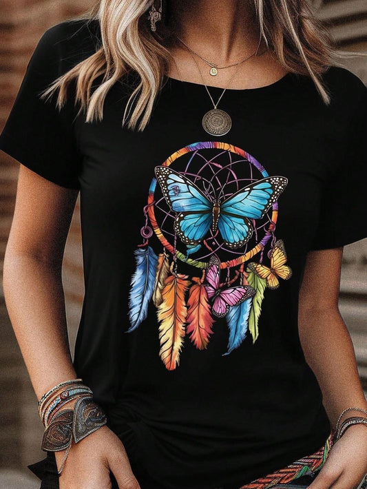 CAMISETA DAMA MARIPOSA ATRAPASUEÑOS