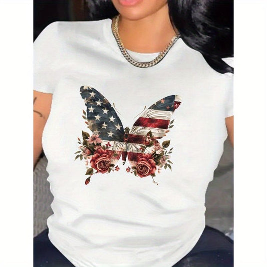 CAMISETA DAMA MARIPOSA USA