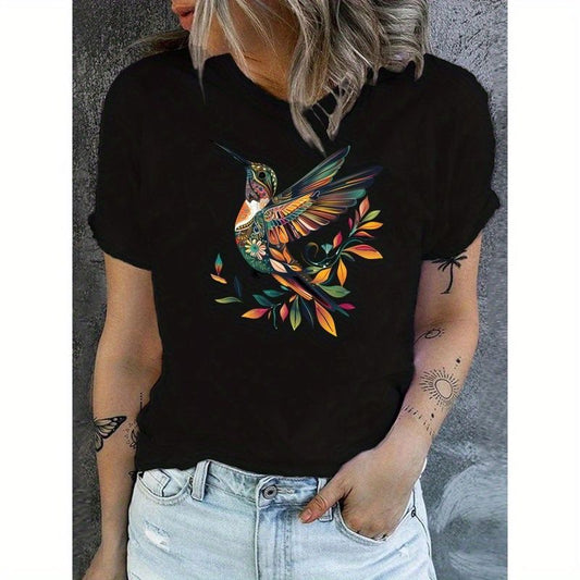 CAMISETA DAMA AVE COLIBRI VERDE